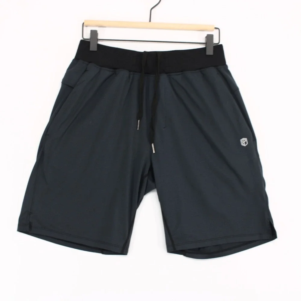 Born Primitive Training Shorts Men S Dark Gray Elastic Waist Drawstring Athletic